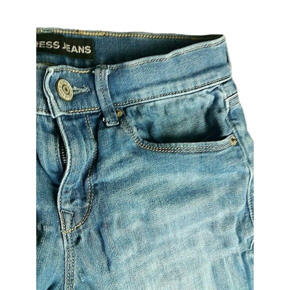 Express Mid Rise Skinny Stretch Legging Jeans Size 0 Short Blue 28x25 - Picture 4 of 7